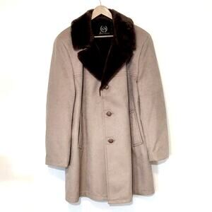 Vintage Aberdeen 60s Men's Thick Faux Fur Lined Winter Suede Coat